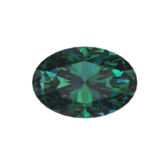 Moissanite / OVAL / Zielony /VVS1