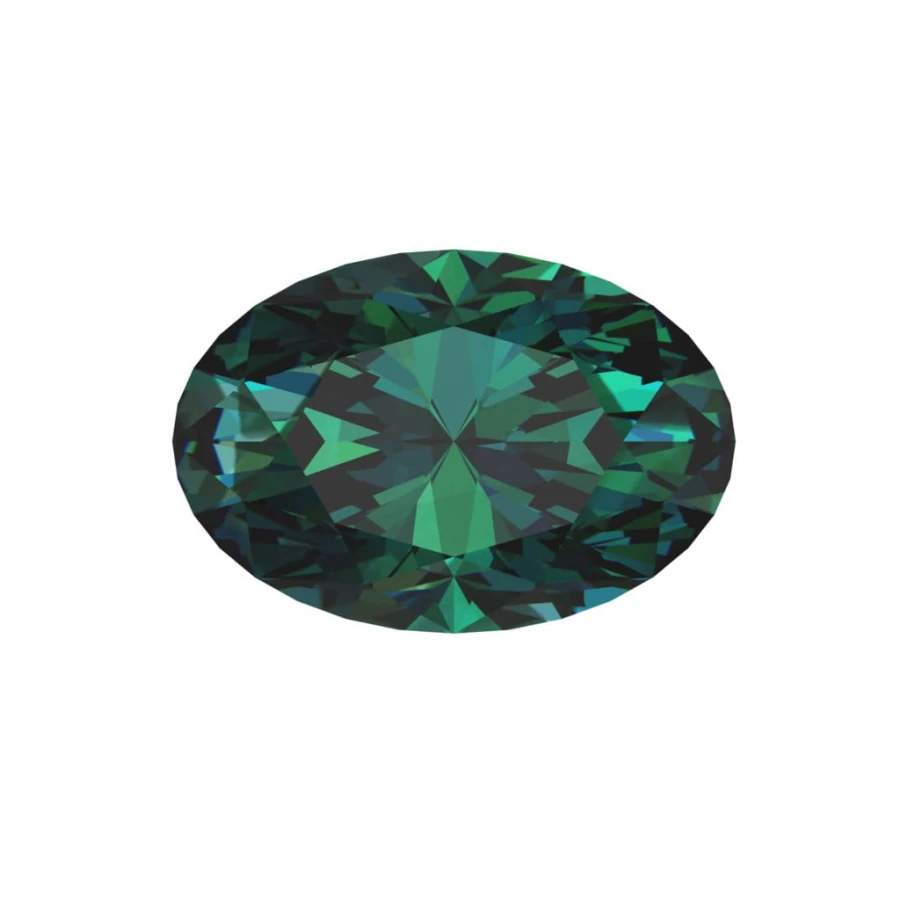 Moissanite / OVAL / Zielony /VVS1