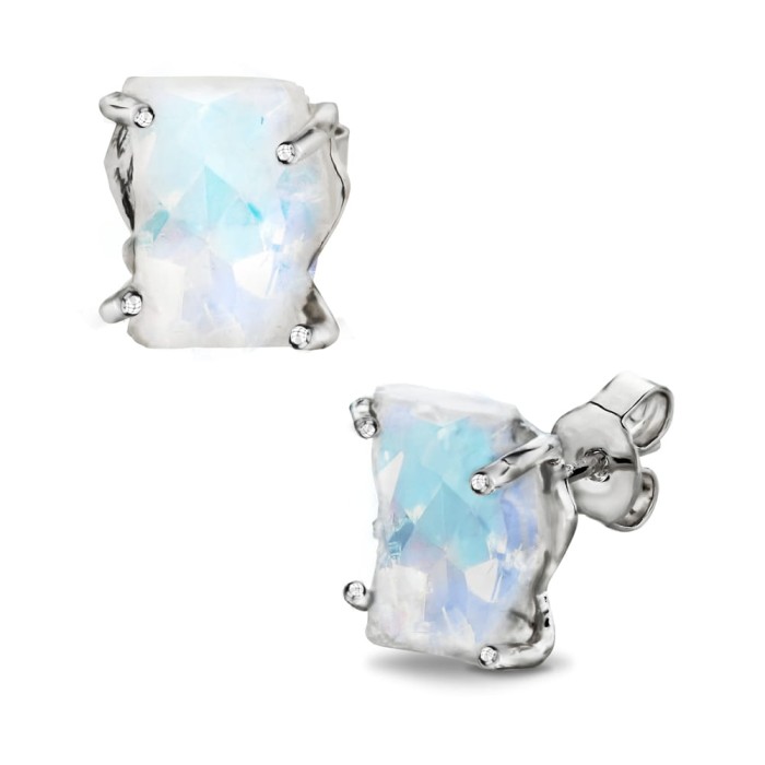 Kolczyki Moonstone Skadi - srebro 925