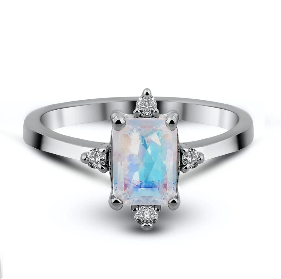 Pierścionek Moonstone Tetyda - srebro 925