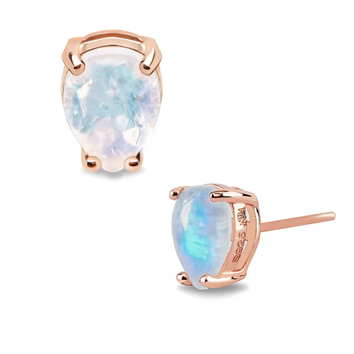Kolczyki Moonstone Daphnis - srebro 925