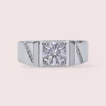 Sygnet z moissanitem 1ct – srebro 925