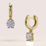 Kolczyki wiszące z diamentami laboratoryjnymi 2x1.0ct - Klara  złoto 585
