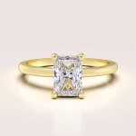  Pierścionek zaręczynowy w 24h moissanitem w szlifie radiant – Solitaire: Verity złoto 585