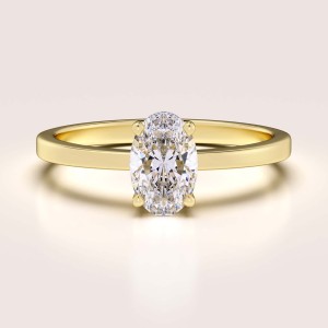Pierścionek zaręczynowy w 24h moissanitem owalnym – Astra złoto 