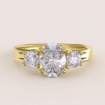 Pierścionek zaręczynowy w 24h Trinity z moissanitami 1.7ct – Luminance złoto 585