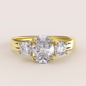 Pierścionek zaręczynowy w 24h Trinity z moissanitami 1.7ct – Luminance złoto 585