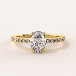 Pierścionek zaręczynowy Halo z moissanitem szlif owalny – Venice złoto 585