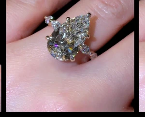 Projekt indywidualny - pierścionek gruszka 3ct