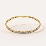Bransoletka tenisowa z moissanitami -  złoto 585
