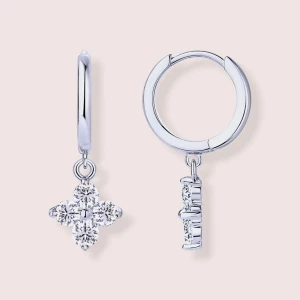 Kolczyki z moissanitami -  Floriss srebro 925 