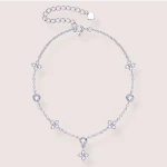 Bransoletka z moissanitami Floriss - srebro 925 