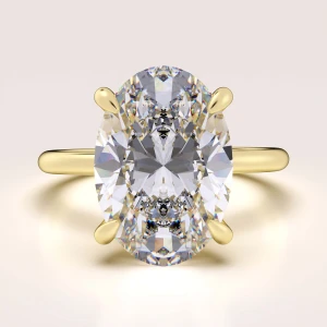  Pierścionek zaręczynowy w 24h z moissanitem 5ct szlif owalny - Bella Royal Stones złoto 585