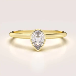 Pierścionek zaręczynowy w 24h z moissanitem 0.5ct szlif gruszka – Solitaire: Drop złoto 585
